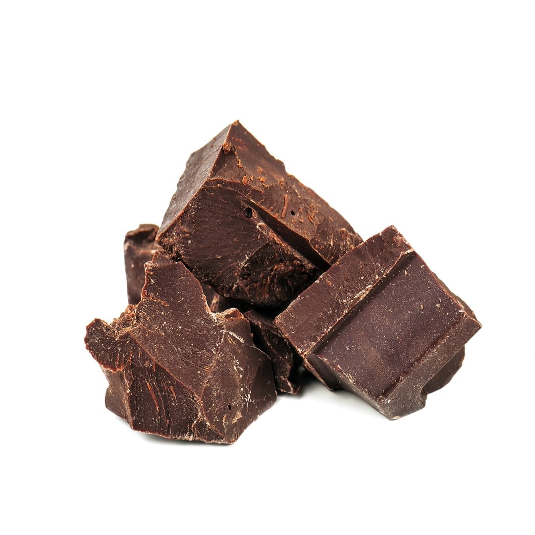 pieces of black chocolate