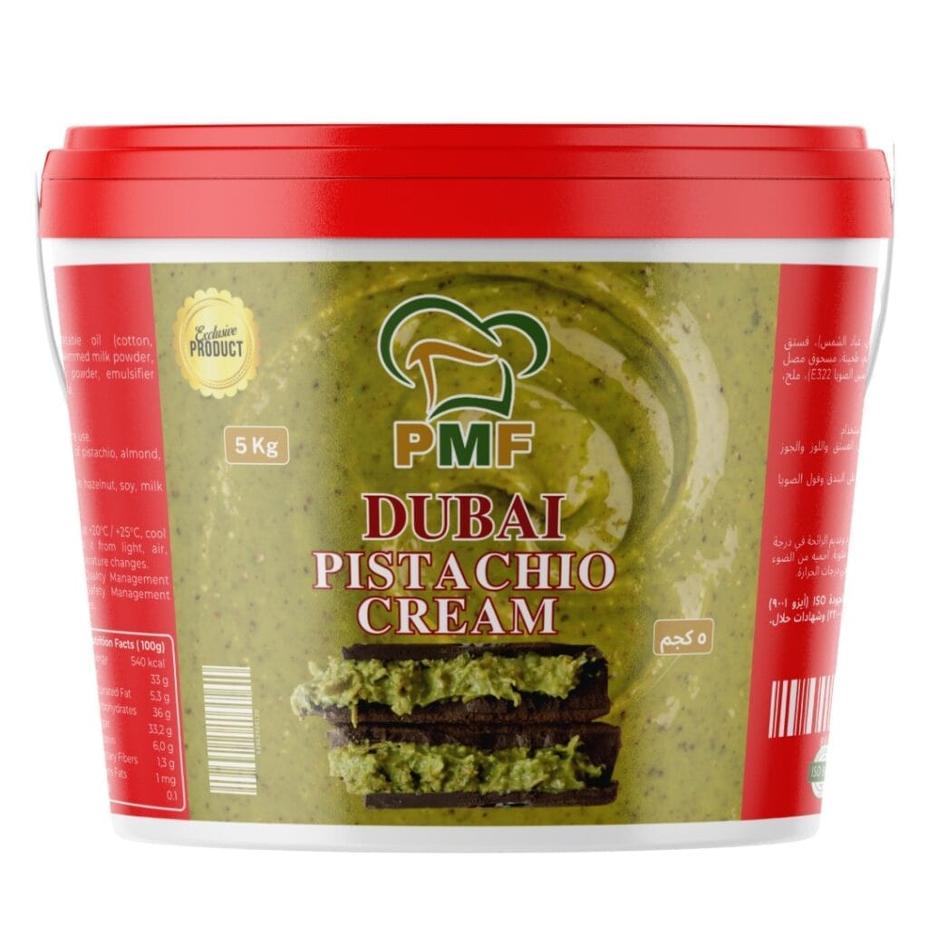 Ready Pistachio Filling Cream For Dubai Chocolate 5kg Bucket